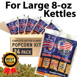 Premium America Theatre Quality Popcorn packs 8oz Case of 24